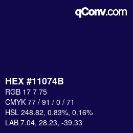 Color code: HEX #11074B | qconv.com
