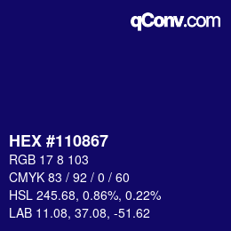 カラーコード: HEX #110867 | qconv.com