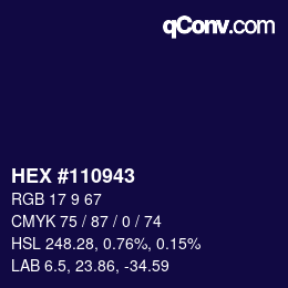 Color code: HEX #110943 | qconv.com