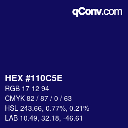 Color code: HEX #110C5E | qconv.com