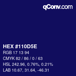 Color code: HEX #110D5E | qconv.com