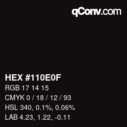 Farbcode: HEX #110E0F | qconv.com