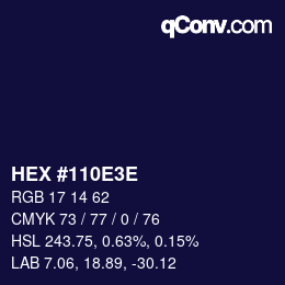Color code: HEX #110E3E | qconv.com