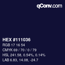 Color code: HEX #111036 | qconv.com