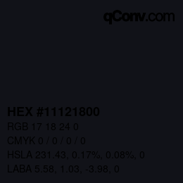 Color code: HEX #11121800 | qconv.com