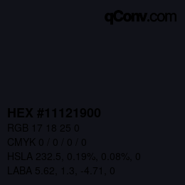 Color code: HEX #11121900 | qconv.com