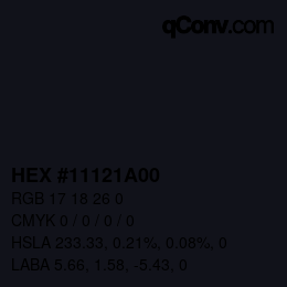 Color code: HEX #11121A00 | qconv.com