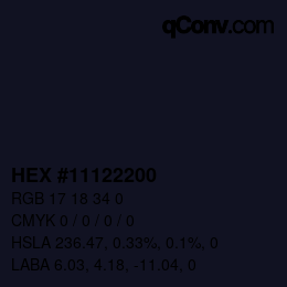 Color code: HEX #11122200 | qconv.com