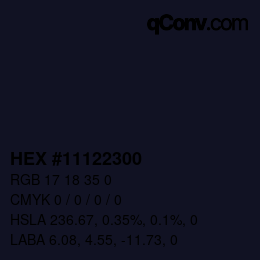 Color code: HEX #11122300 | qconv.com