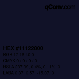Color code: HEX #11122800 | qconv.com