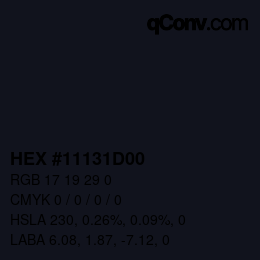 Color code: HEX #11131D00 | qconv.com