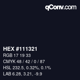 Color code: HEX #111321 | qconv.com