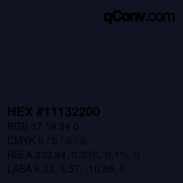 Color code: HEX #11132200 | qconv.com