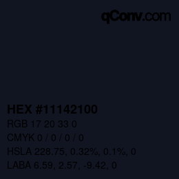 Color code: HEX #11142100 | qconv.com