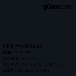 Color code: HEX #11151C00 | qconv.com
