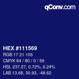 Color code: HEX #111569 | qconv.com