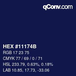 Farbcode: HEX #11174B | qconv.com