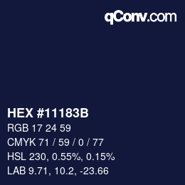 Farbcode: HEX #11183B | qconv.com