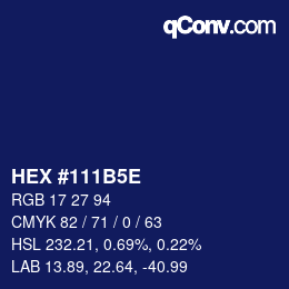 Farbcode: HEX #111B5E | qconv.com
