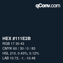 Color code: HEX #111E2B | qconv.com