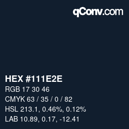 Code couleur: HEX #111E2E | qconv.com
