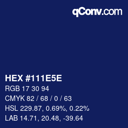 Farbcode: HEX #111E5E | qconv.com