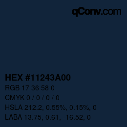 Color code: HEX #11243A00 | qconv.com