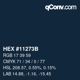 Color code: HEX #11273B | qconv.com
