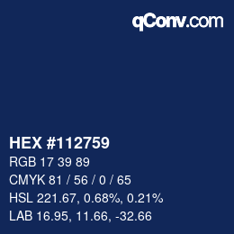 カラーコード: HEX #112759 | qconv.com