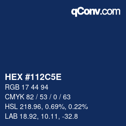Código de color: HEX #112C5E | qconv.com