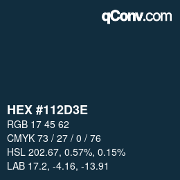 Color code: HEX #112D3E | qconv.com