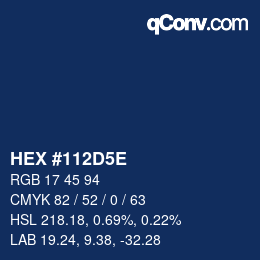 カラーコード: HEX #112D5E | qconv.com