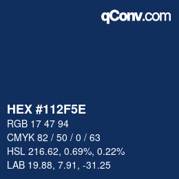 Farbcode: HEX #112F5E | qconv.com