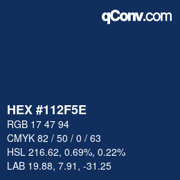 カラーコード: HEX #112F5E | qconv.com