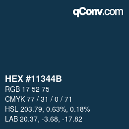 Farbcode: HEX #11344B | qconv.com