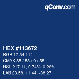 Color code: HEX #113672 | qconv.com