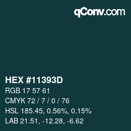 カラーコード: HEX #11393D | qconv.com