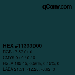 カラーコード: HEX #11393D00 | qconv.com