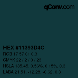 Code couleur: HEX #11393D4C | qconv.com