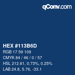 Color code: HEX #113B6D | qconv.com