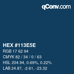 Farbcode: HEX #113E5E | qconv.com