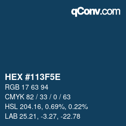カラーコード: HEX #113F5E | qconv.com