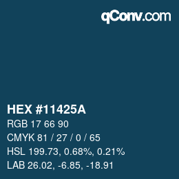 Color code: HEX #11425A | qconv.com