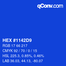 Color code: HEX #1142D9 | qconv.com