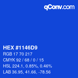 Color code: HEX #1146D9 | qconv.com