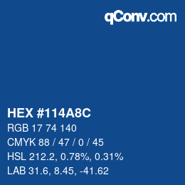 カラーコード: HEX #114A8C | qconv.com