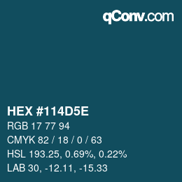 Color code: HEX #114D5E | qconv.com