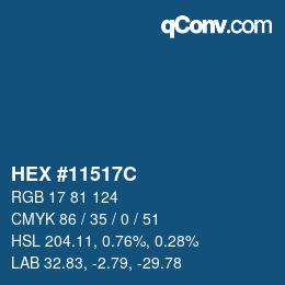 Color code: HEX #11517C | qconv.com