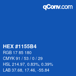 Color code: HEX #1155B4 | qconv.com