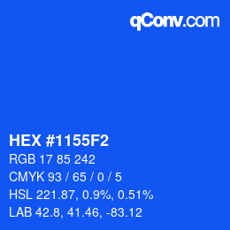 Color code: HEX #1155F2 | qconv.com